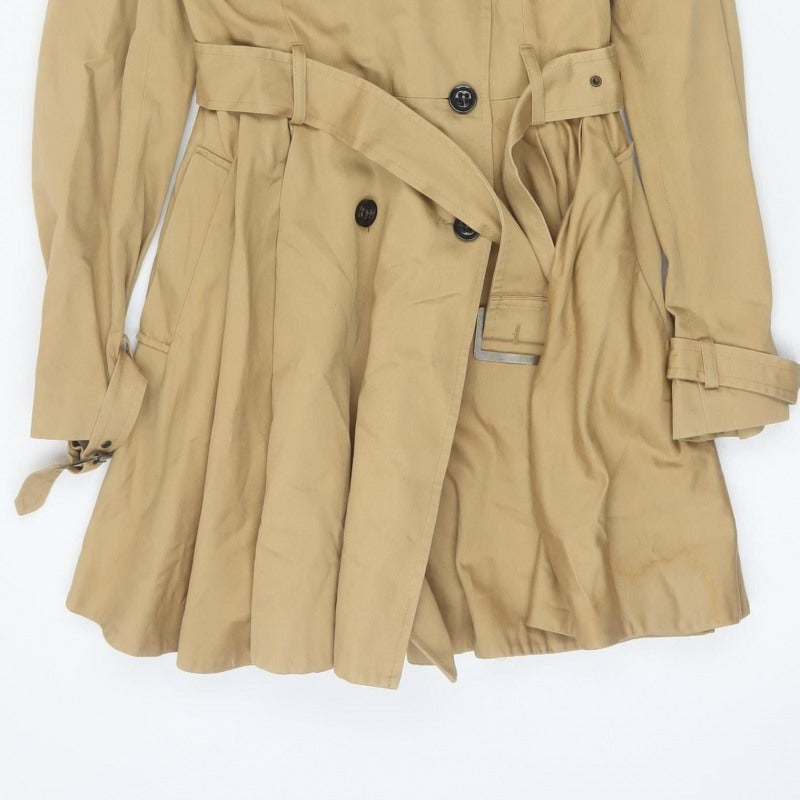 Topshop Women’s Beige UK 8 Belted Double Breasted Trench Coat