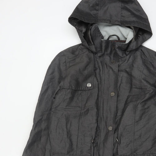 Per Una Women Black UK 12 Hooded Shower Resistant Parka Jacket