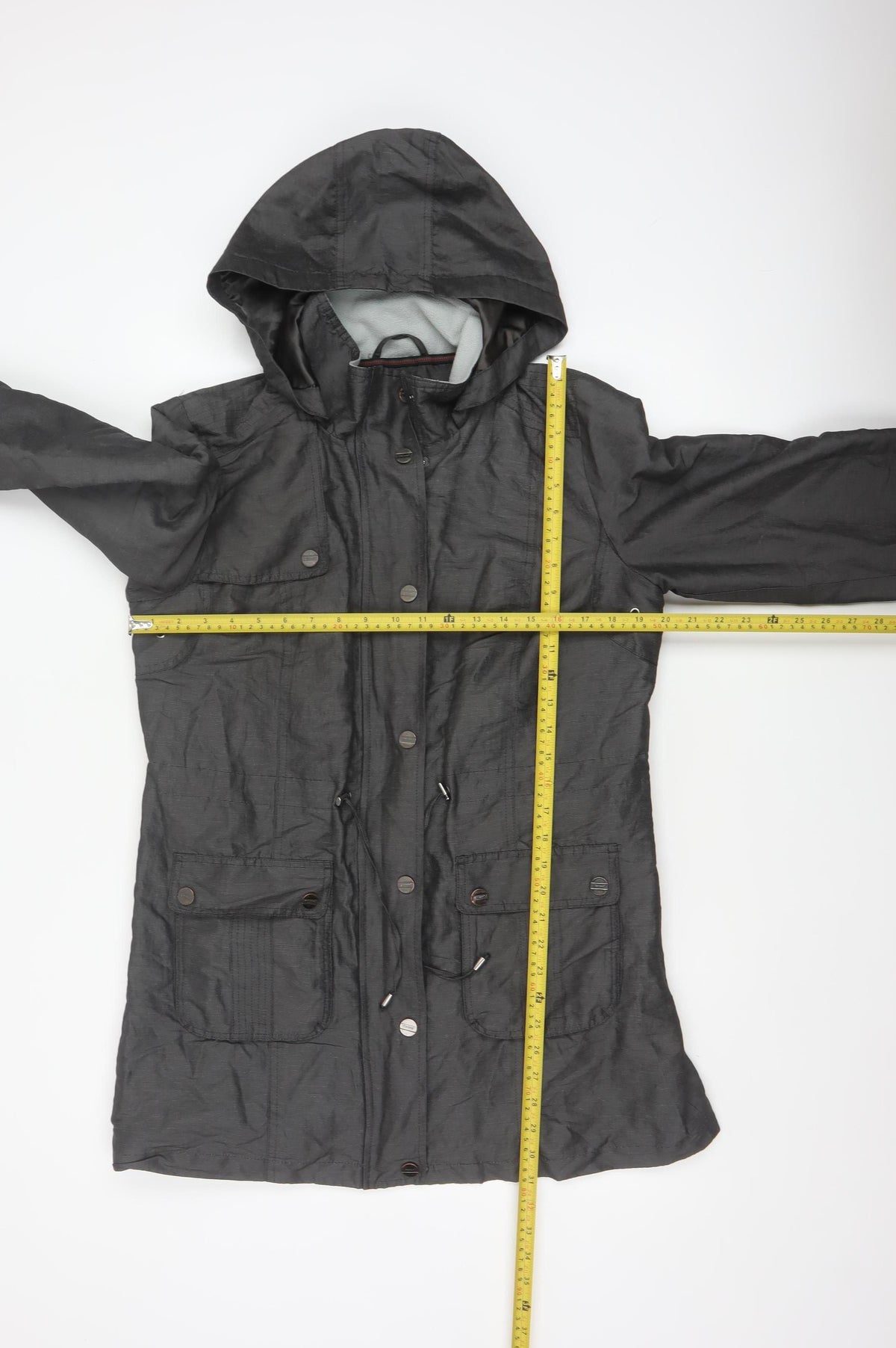 Per Una Women Black UK 12 Hooded Shower Resistant Parka Jacket