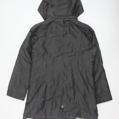 Per Una Women Black UK 12 Hooded Shower Resistant Parka Jacket