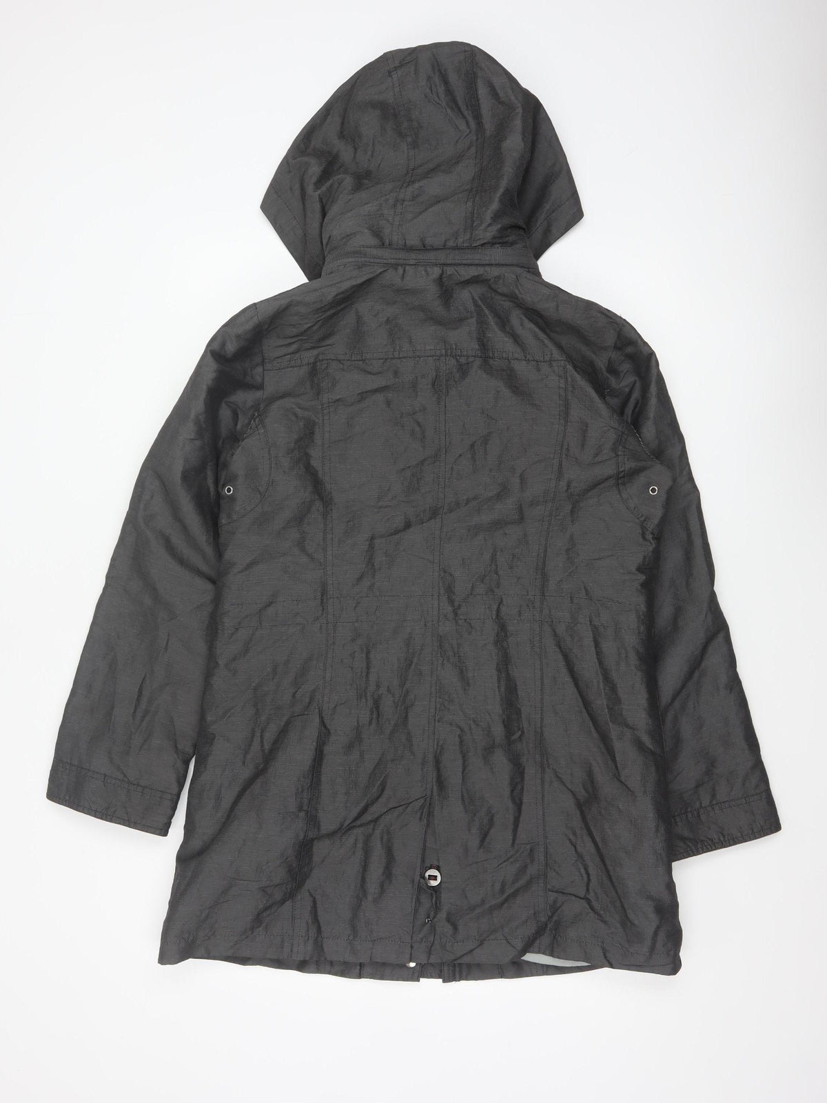 Per Una Women Black UK 12 Hooded Shower Resistant Parka Jacket