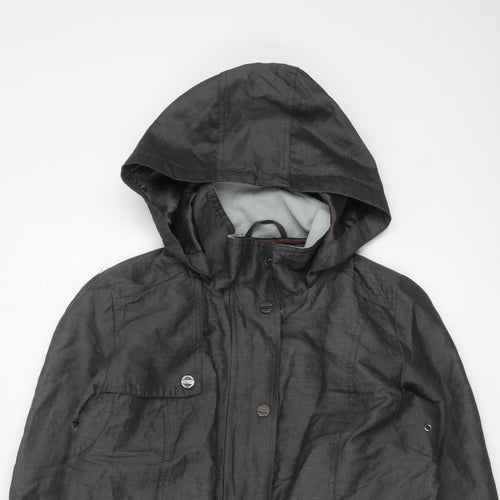 Per Una Women Black UK 12 Hooded Shower Resistant Parka Jacket