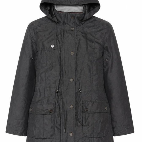 Per Una Women Black UK 12 Hooded Shower Resistant Parka Jacket