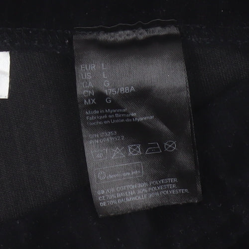 Divided H&M Women Black UK 14 Flared Corduroy Elastic Waist Trousers
