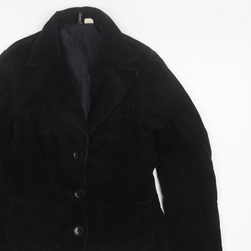 H&M Divided Teens Black UK 6 Corduroy Blazer Notch Lapel