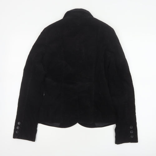 H&M Divided Teens Black UK 6 Corduroy Blazer Notch Lapel