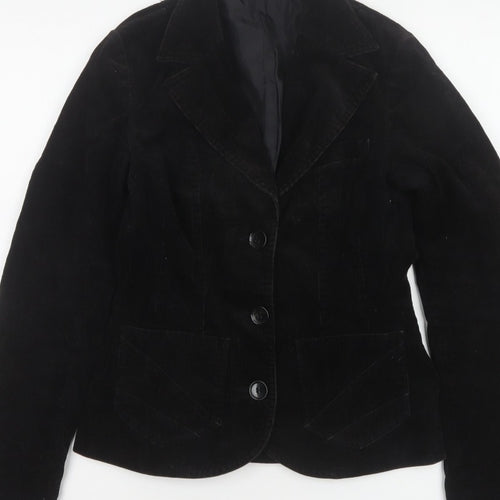 H&M Divided Teens Black UK 6 Corduroy Blazer Notch Lapel