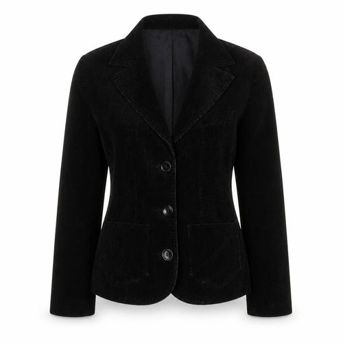 H&M Divided Teens Black UK 6 Corduroy Blazer Notch Lapel