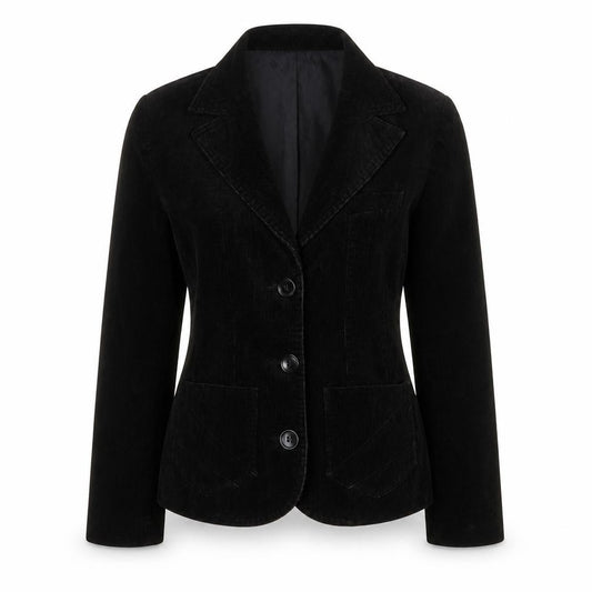 H&M Divided Teens Black UK 6 Corduroy Blazer Notch Lapel