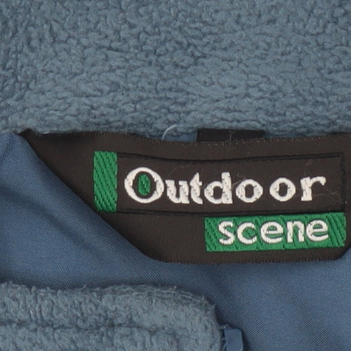 Outdoor Scene Men's Blue M Fleece Full Zip Aztec Jacket