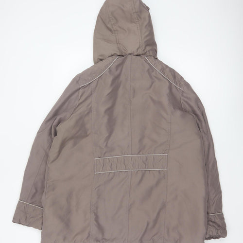 BM Women’s Brown M Hooded Padded Parka Jacket Quilted Pockets