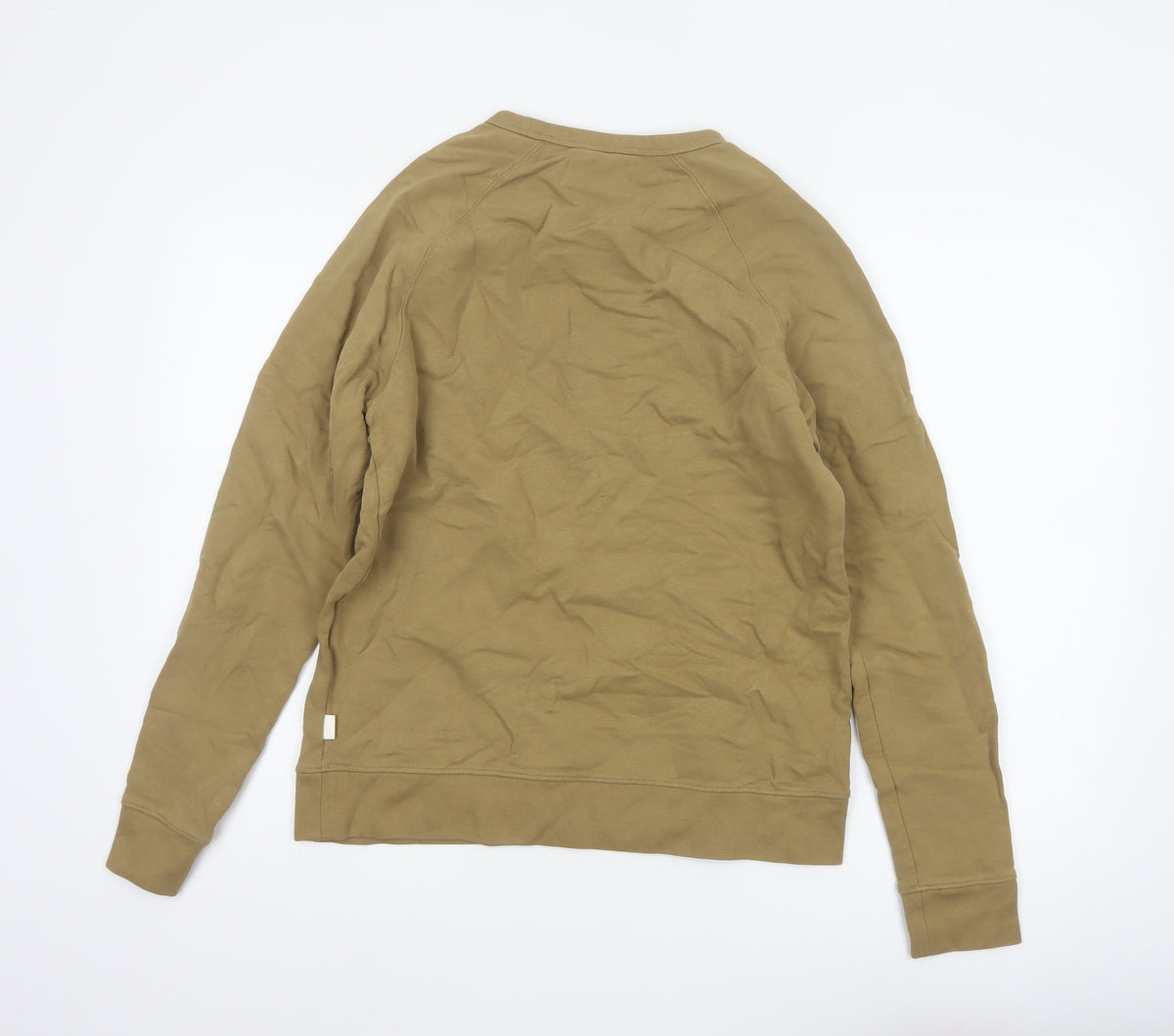 Marks and Spencer Men Brown S Crew Neck Cotton Pullover Sweatshirt