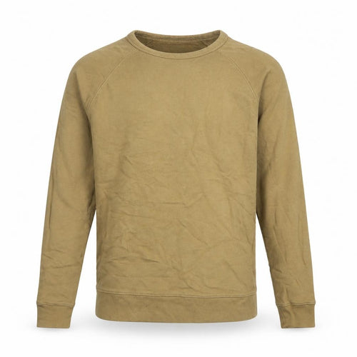 Marks and Spencer Men Brown S Crew Neck Cotton Pullover Sweatshirt