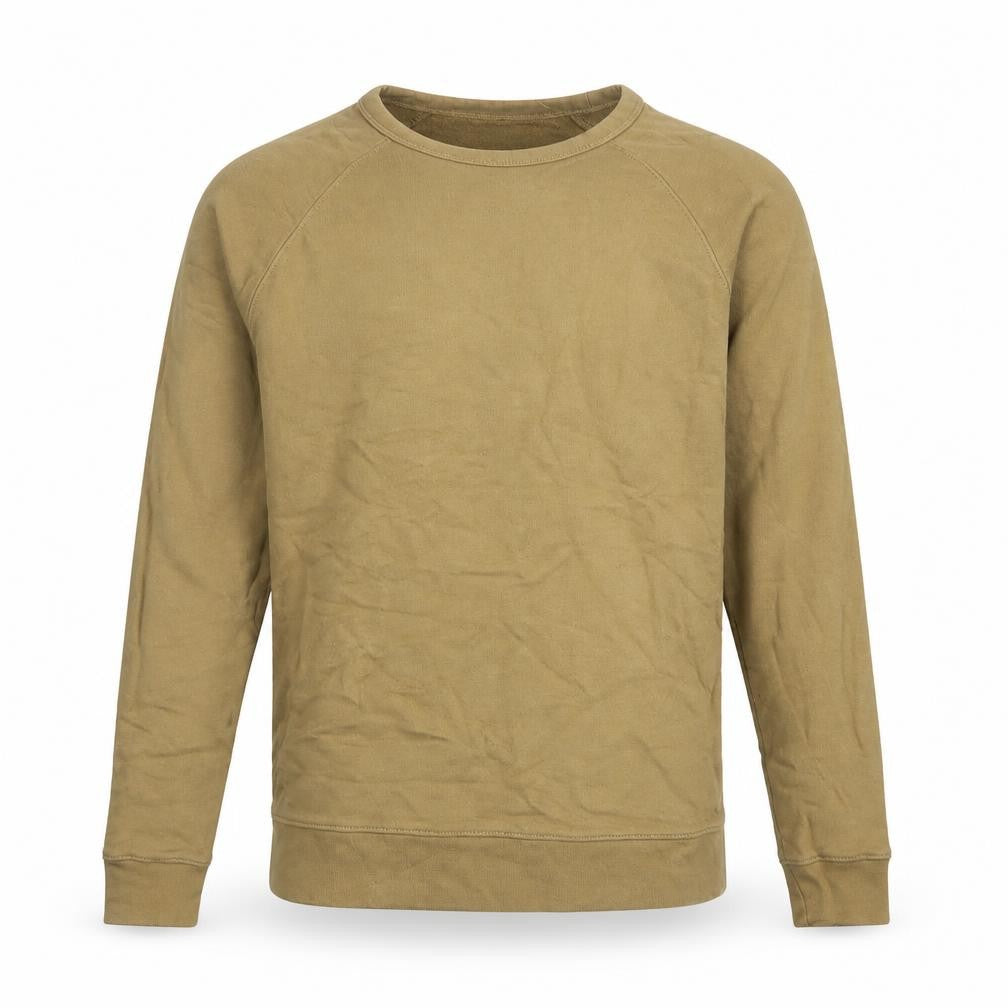 Marks and Spencer Men Brown S Crew Neck Cotton Pullover Sweatshirt