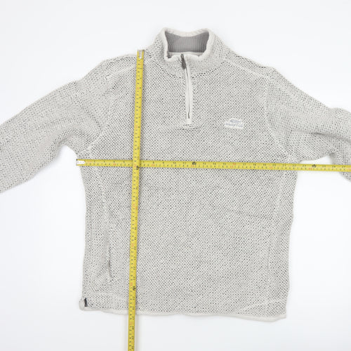 Weird Fish Men’s Grey Large 1/4 Zip Knit Sweatshirt Organic Cotton