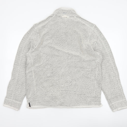 Weird Fish Men’s Grey Large 1/4 Zip Knit Sweatshirt Organic Cotton