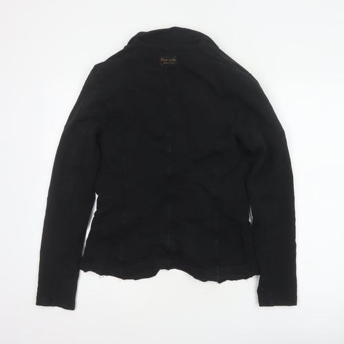 Bebe-Litte Women Black M Tailored Short Two Button Blazer Jacket