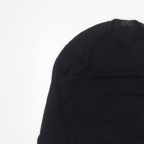 Emporio Armani Men Black M Pullover Mock Neck Logo Sweatshirt