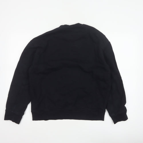 Emporio Armani Men Black M Pullover Mock Neck Logo Sweatshirt