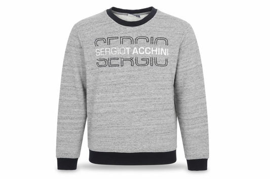 Sergio Tacchini Men's Grey M Logo Graphic Fleece Pullover Sweatshirt