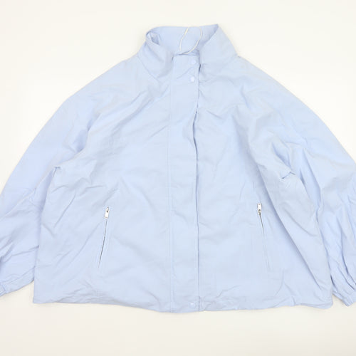 Marks and Spencer Women Blue L Lightweight Zip Jacket Collared