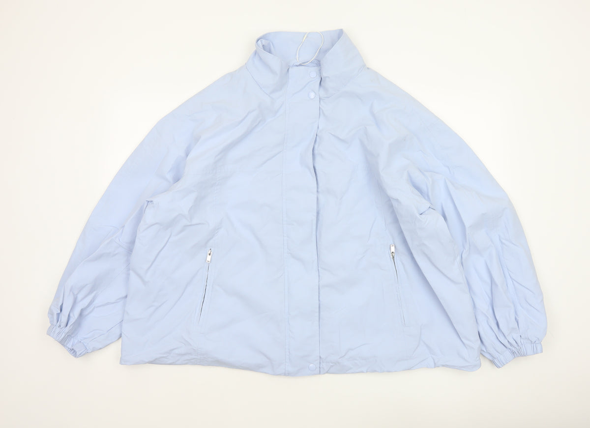 Marks and Spencer Women Blue L Lightweight Zip Jacket Collared