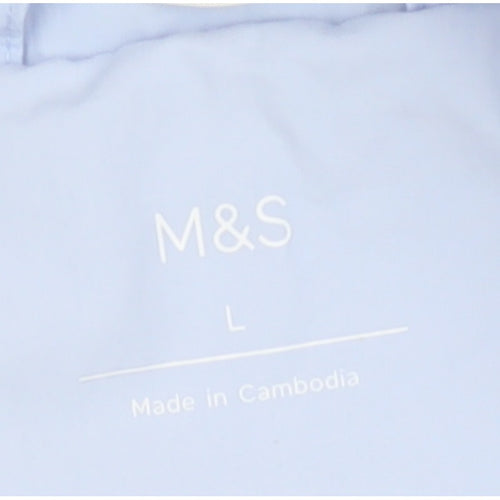 Marks and Spencer Women Blue L Lightweight Zip Jacket Collared