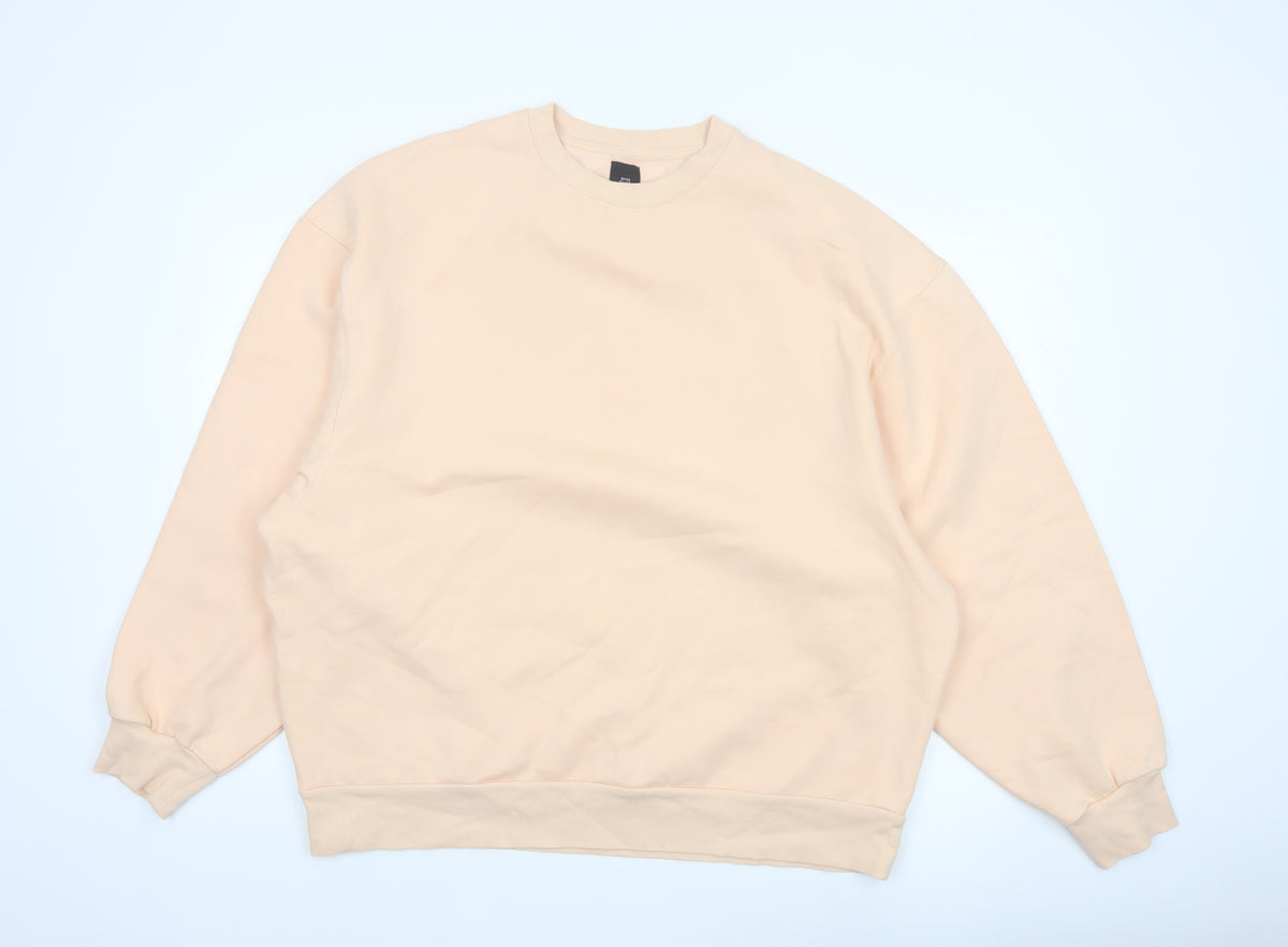 River Island Women’s Beige L Relaxed Crew Neck Pullover Sweatshirt