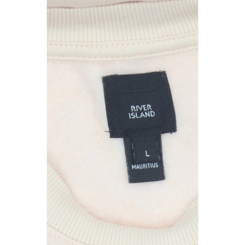 River Island Women’s Beige L Relaxed Crew Neck Pullover Sweatshirt