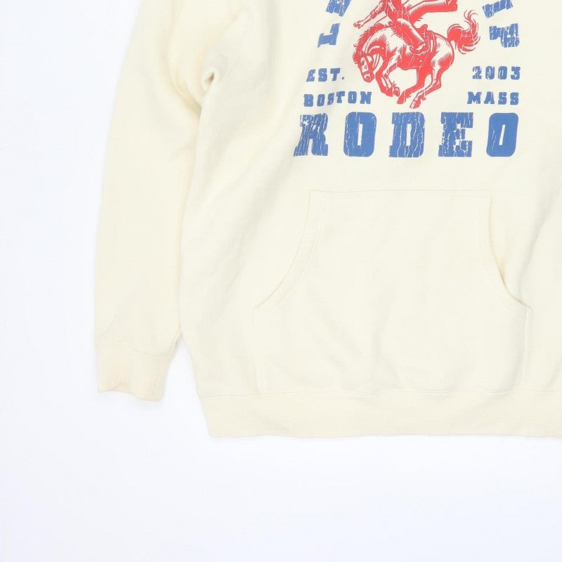 Let's Trip Men Ivory L Pullover Hoodie Rodeo Cowboy Graphic