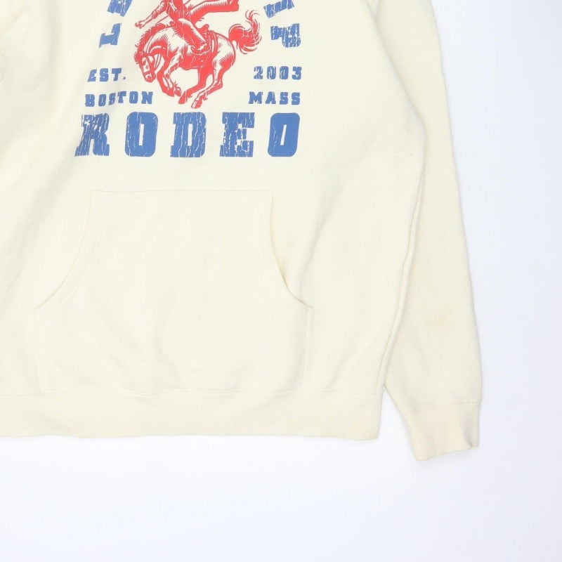 Let's Trip Men Ivory L Pullover Hoodie Rodeo Cowboy Graphic