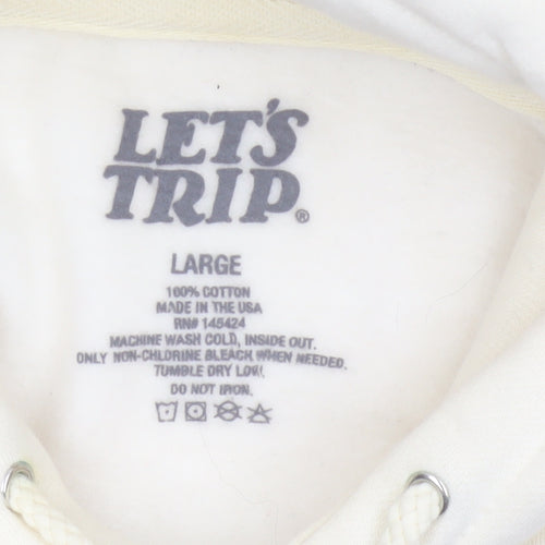 Let's Trip Men Ivory L Pullover Hoodie Rodeo Cowboy Graphic