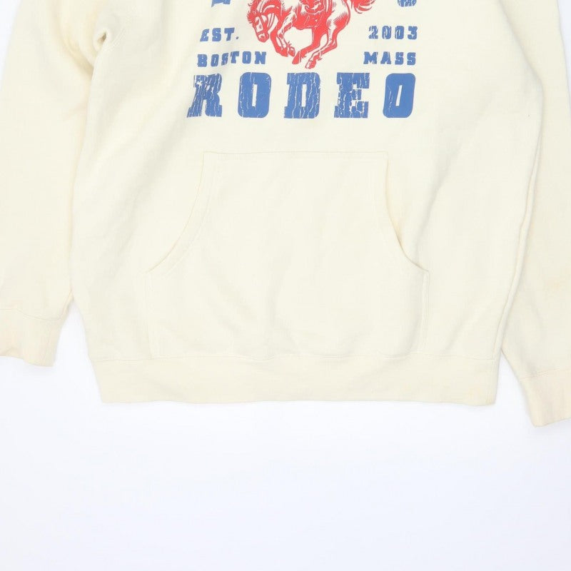 Let's Trip Men Ivory L Pullover Hoodie Rodeo Cowboy Graphic