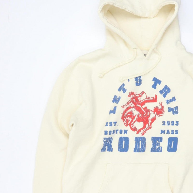Let's Trip Men Ivory L Pullover Hoodie Rodeo Cowboy Graphic