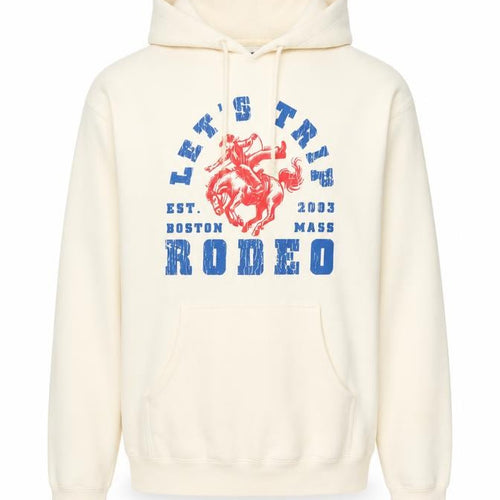 Let's Trip Men Ivory L Pullover Hoodie Rodeo Cowboy Graphic