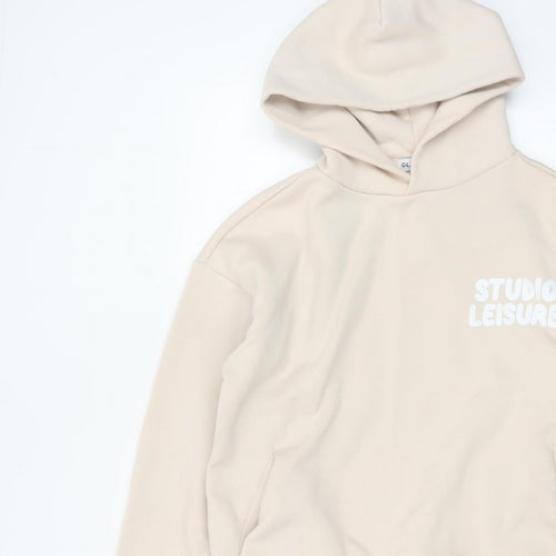 Glamify Women’s Beige UK 8 Pullover Hoodie Studio Leisure Graphic
