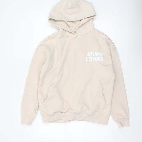Glamify Women’s Beige UK 8 Pullover Hoodie Studio Leisure Graphic