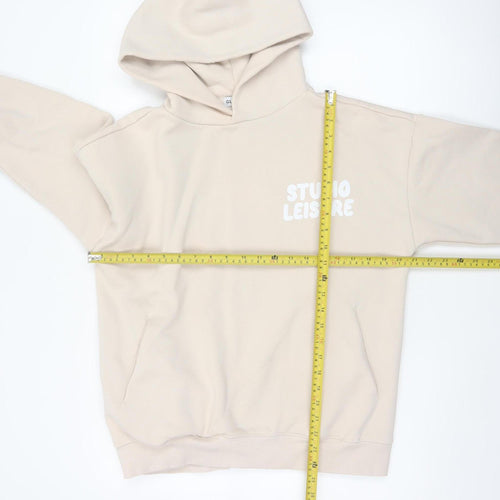 Glamify Women’s Beige UK 8 Pullover Hoodie Studio Leisure Graphic