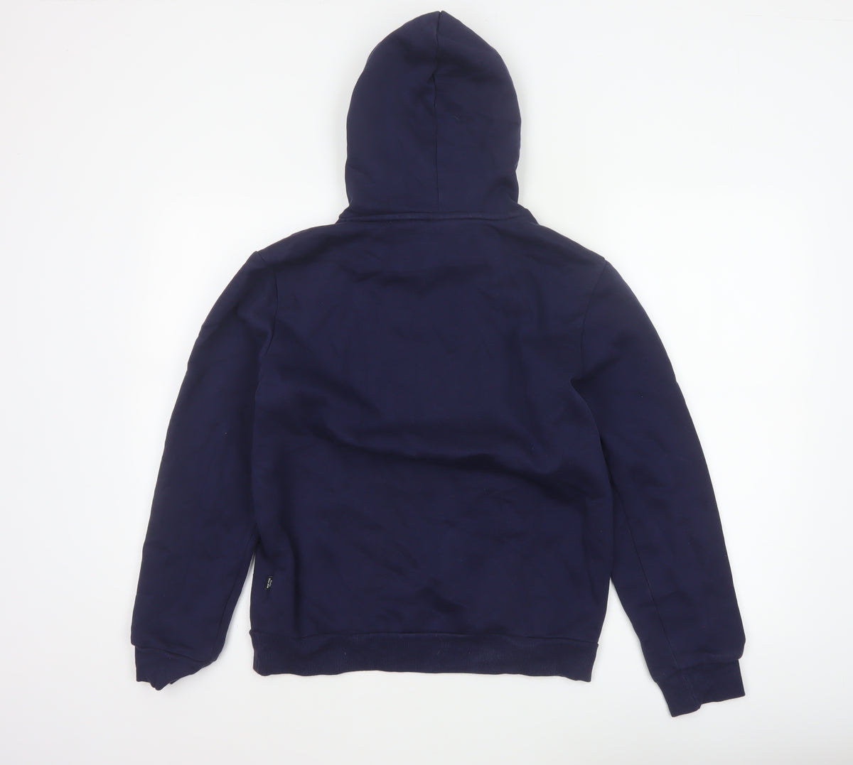 Puma Women's Navy Blue S Logo Pullover Hoodie Drawstring Pocket
