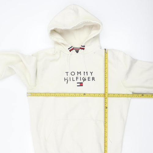 Tommy Hilfiger Men’s Ivory M Pullover Logo Hooded Sweatshirt