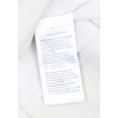 Tommy Hilfiger Men’s Ivory M Pullover Logo Hooded Sweatshirt