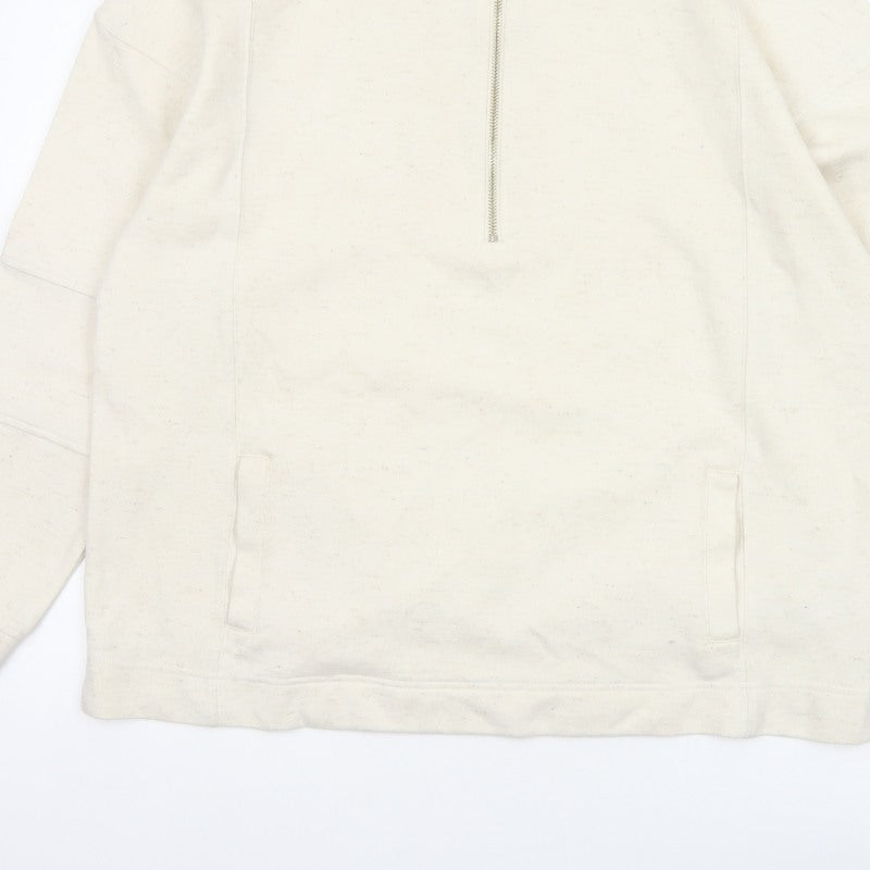 Next Women's Ivory L 1/2 Zip High Neck Cotton Blend Sweatshirt