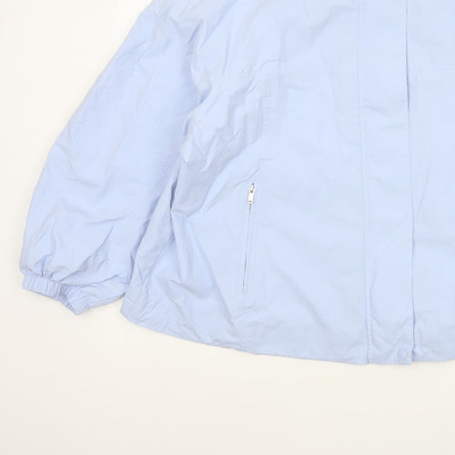 Marks and Spencer Women Blue L Lightweight Zip Jacket