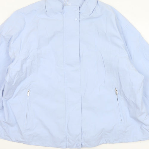 Marks and Spencer Women Blue L Lightweight Zip Jacket