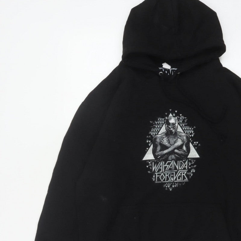 Marvel Men Black M Black Panther Wakanda Forever Pullover Hoodie