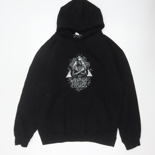 Marvel Men Black M Black Panther Wakanda Forever Pullover Hoodie