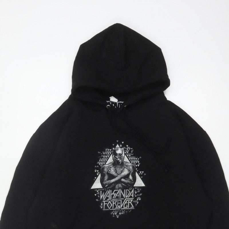 Marvel Men Black M Black Panther Wakanda Forever Pullover Hoodie