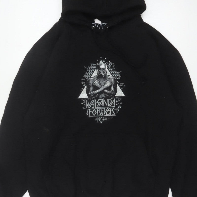 Marvel Men Black M Black Panther Wakanda Forever Pullover Hoodie