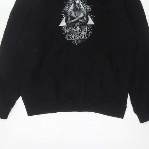 Marvel Men Black M Black Panther Wakanda Forever Pullover Hoodie