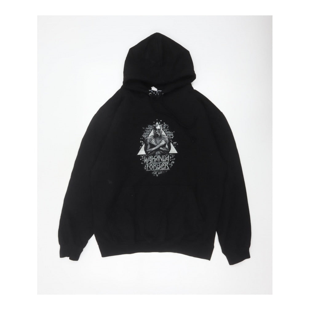 Marvel Men Black M Black Panther Wakanda Forever Pullover Hoodie
